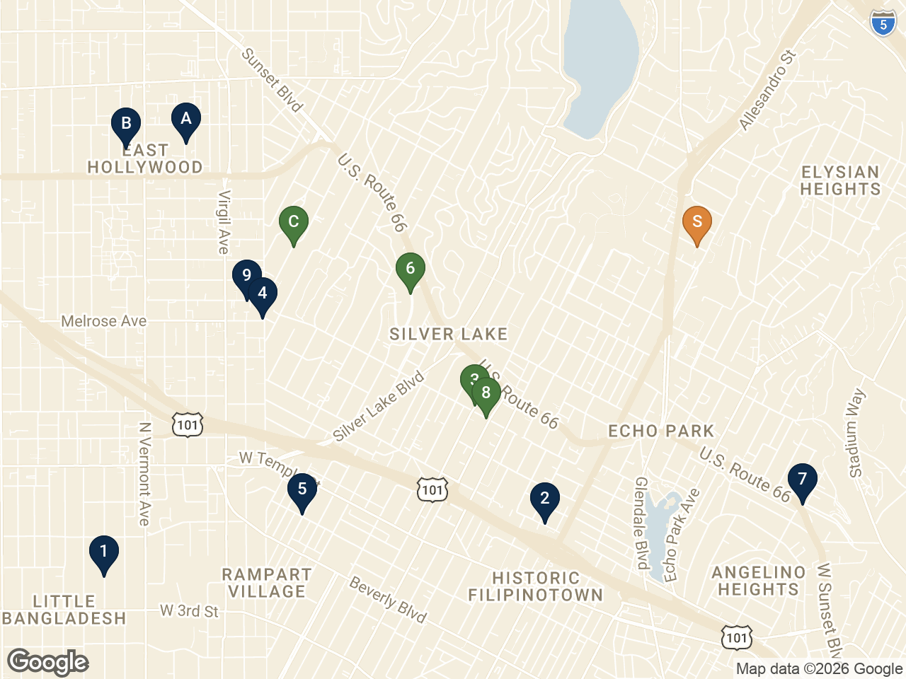 Map — closed TIC sale comparables relative to 2126-2132 W Branden St